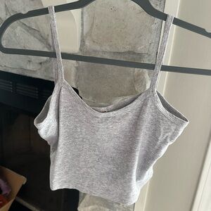 Heather grey crop top